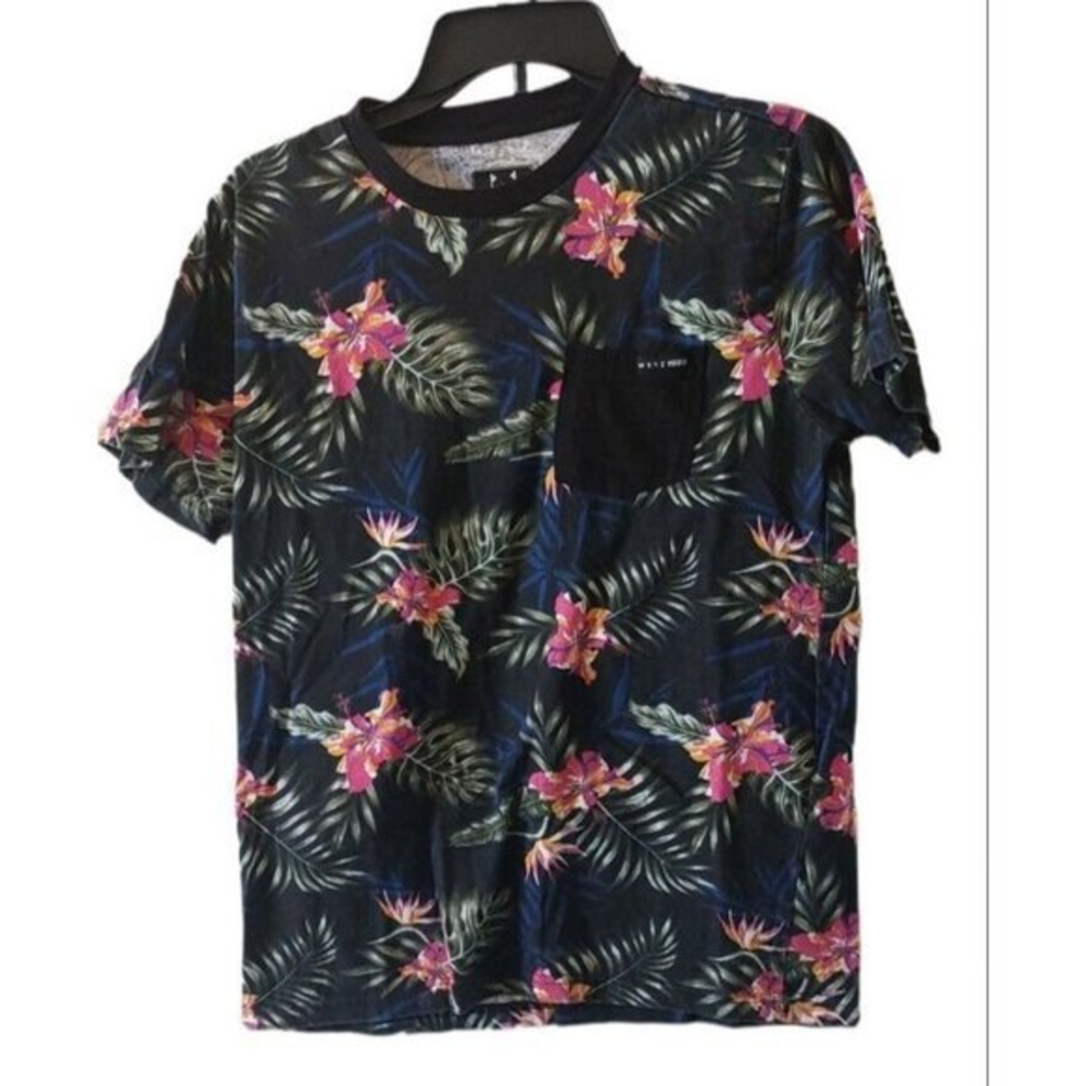WXYZ Men's Floral Black Shortsleeve T-shirt Size‎ Small